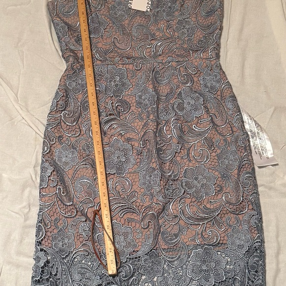 Dress the Population Dusty Blue Floral Lace Midi Dress - Picture 6 of 6